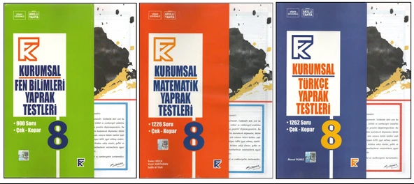 KURMAY 8. SINIF KURUMSAL FEN B. YAPRAK TEST+KURUMSAL MATEMATİK Y.T.+KURUMSAL TÜRKÇE Y.T. (3 KİTAP) ürün görseli