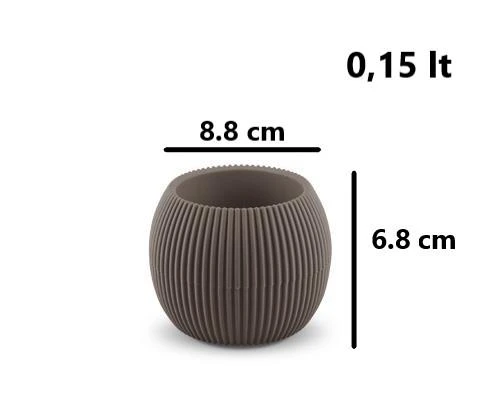 Omnipazar KRS Mercan Dekoratif Sukulent Kaktüs Plastik Saksı Takımı 3'lü Set Kahverengi - Resim 5