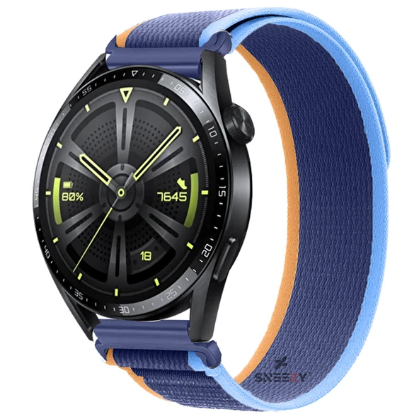 Samsung Galaxy Watch 46mm R800 – Watch 3 45mm R840 22mmUyumlu Wander Trail Loop Kordon  Mavi Koyu ürün görseli 1