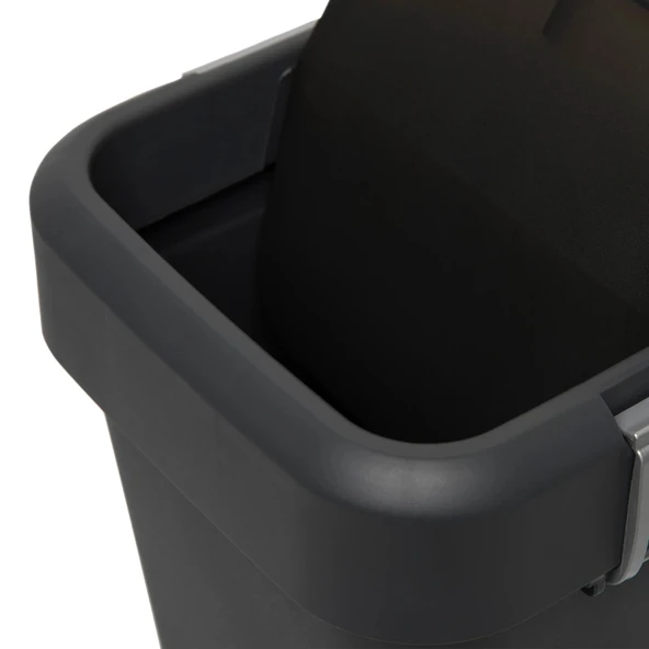 Motek Comfort 40 Litre Kilitli Hassas Kapaklı Yeni Nesil Çöp Kutusu Kovası Antrasit - 5