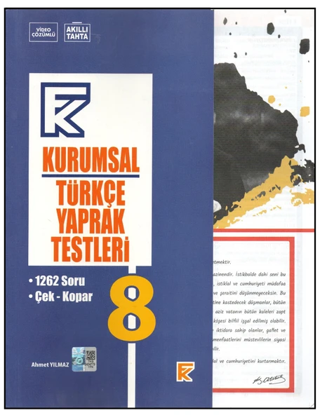 KURMAY 8. SINIF KURUMSAL TÜRKÇE YAPRAK TEST ürün görseli