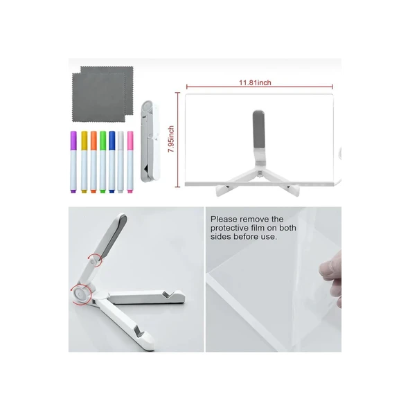12 Inc Led Işıklı Çizim Tahtası Ayarlanabilir Stant Ve Kalemleri İle - 6