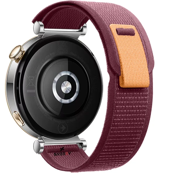 Huawei Watch GT4 41mm Uyumlu Kordon Trail Loop Cırtlı Yumuşak Kumaş Şık Kordon  Kırmızı - Resim 2