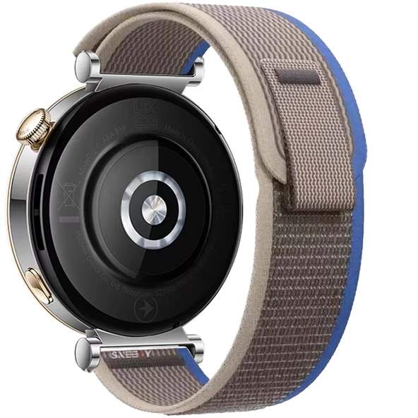 Huawei Watch GT4 41mm Uyumlu Kordon Trail Loop Cırtlı Yumuşak Kumaş Şık Kordon  Mavi - Resim 2
