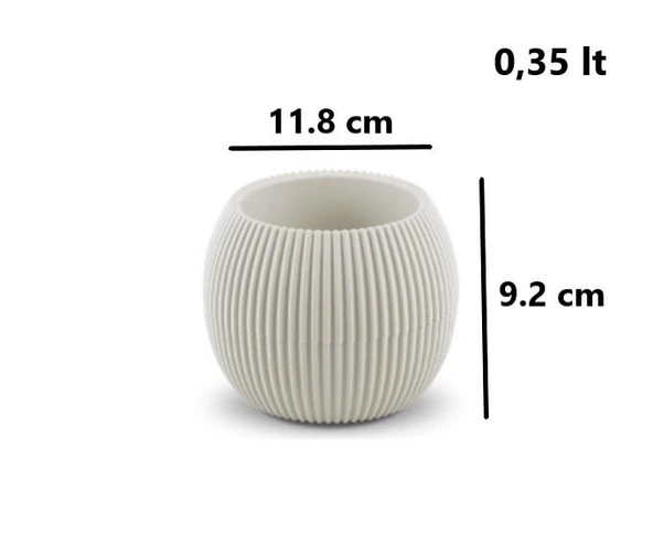 Omnipazar KRS Mercan Dekoratif Sukulent Kaktüs Plastik Saksı Takımı 3'lü Set Bej - Resim 5