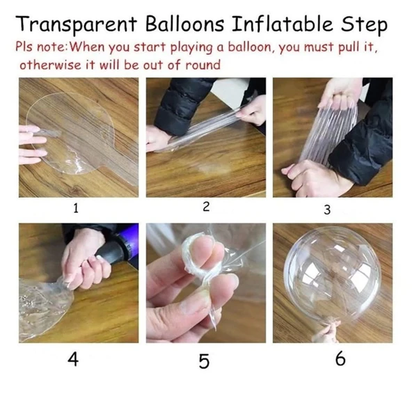 Kırmızı Simli Yulak Şeffaf Balon 24 İnç - 3