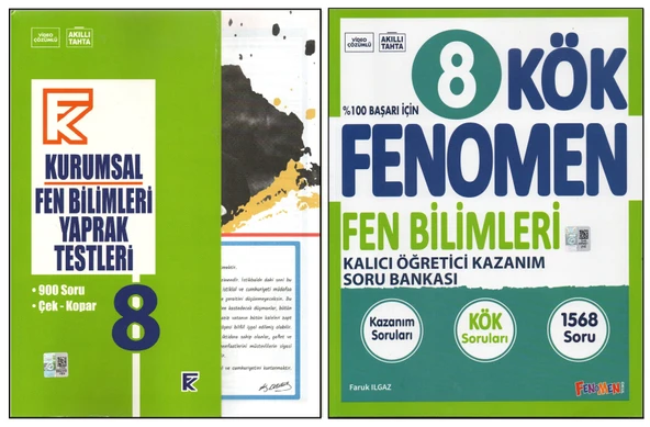 KURMAY 8. SINIF KURUMSAL YAPRAK TEST+FENOMEN KÖK FEN BİLİMLERİ (2 KİTAP) ürün görseli 1