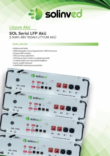 SOLİNVED 51.2 V 100AH LİFEPO4 RACK(SERİLENEBİLİR) - 3