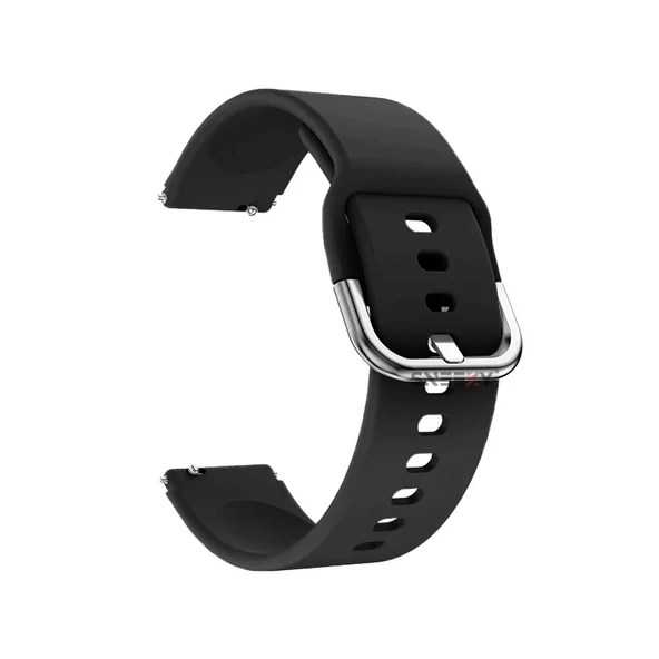 Huawei Watch GT5 Pro 42mm İle Uyumlu Yumuşak PureLux Soft Tokalı Silikon Kordon  Siyah - 3
