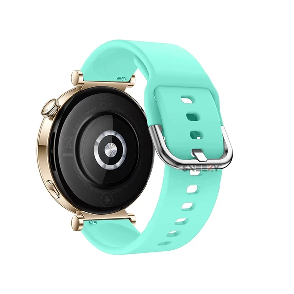 Huawei Watch GT5 Pro 42mm İle Uyumlu Yumuşak PureLux Soft Tokalı Silikon Kordon  Turkuaz - 2