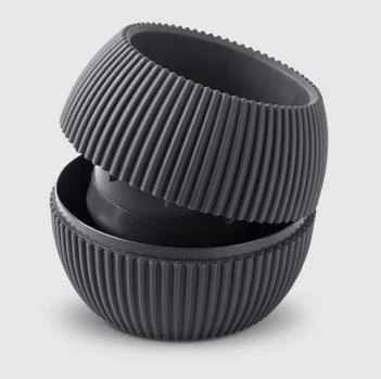 Omnipazar KRS Mercan Dekoratif Sukulent Kaktüs Plastik Saksı Takımı 3'lü Set Antrasit - 4