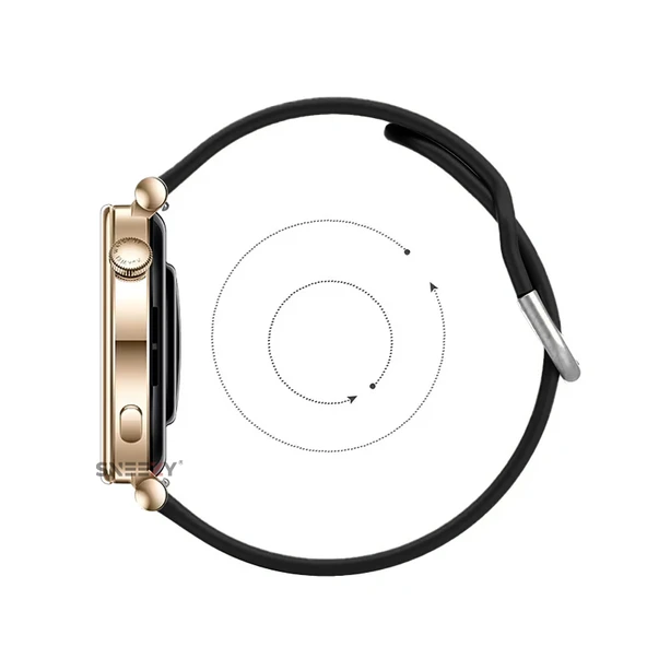 Huawei Watch GT5 Pro 42mm İle Uyumlu Yumuşak PureLux Soft Tokalı Silikon Kordon  Siyah - 5