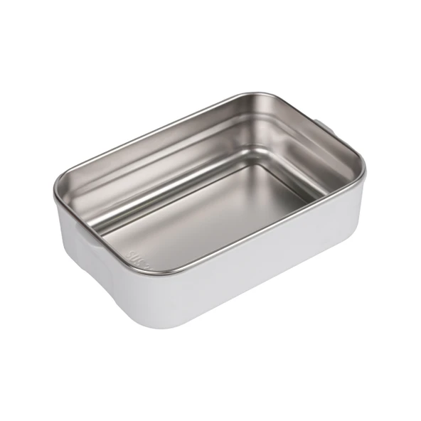 Relaxion İki Katlı, Paslanmaz Çelik, Beyaz Lunch Box/Yemek Saklama ve Taşıma Kabı 1200 Ml. (304) - 5