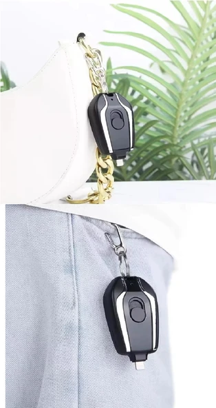 Type C Anahtarlık Şeklinde Mini Taşınabilir Acil Durum Powebank Hızlı Şarj Alet 1500 Mah - 2