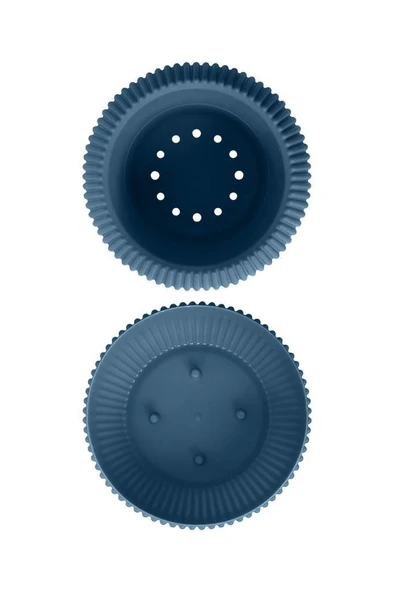 Omnipazar KRS Mercan Dekoratif Sukulent Kaktüs Plastik Saksı Takımı 3'lü Set Gece Mavisi - Resim 3