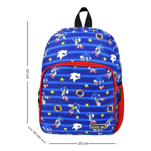 Anaokulu Sırt Çantası Sonic Benzeri Erkek Çocuk Kreş Çantası 33*25 Cm Ortopedik