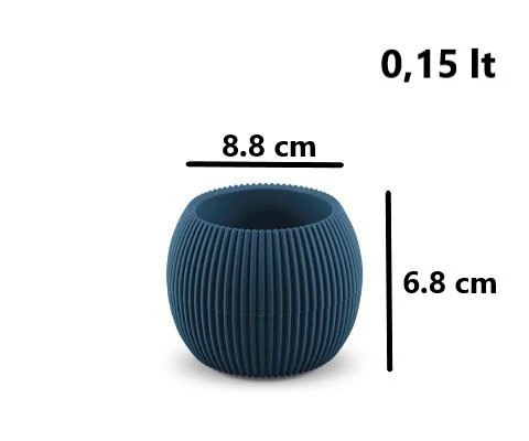 Omnipazar KRS Mercan Dekoratif Sukulent Kaktüs Plastik Saksı Takımı 3'lü Set Gece Mavisi - Resim 4