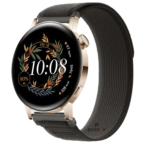 Huawei Watch GT3 42mm Uyumlu 20mm Wander Trail Loop Kordon  Siyah ürün görseli