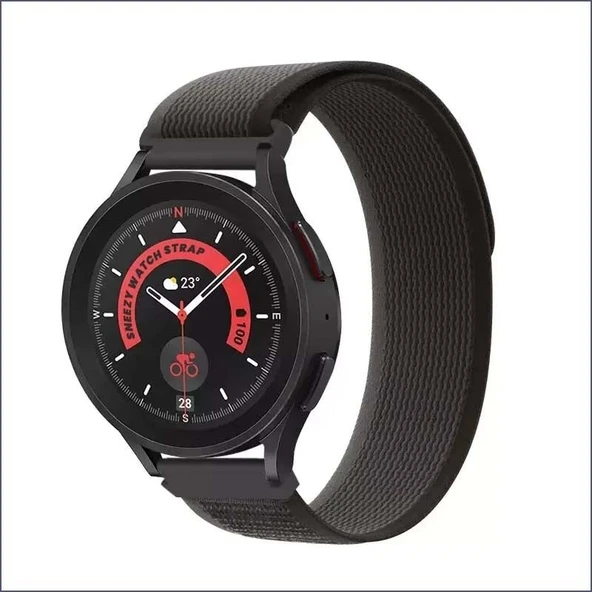 Samsung Galaxy Watch 4 40-42-44-46mm Uyumlu 20mm Wander Trail Loop Kordon  Siyah
