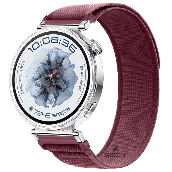 Huawei Watch GT5 41mm Uyumlu Kordon Trail Loop Cırtlı Yumuşak Kumaş Şık Kordon  Kırmızı ürün görseli