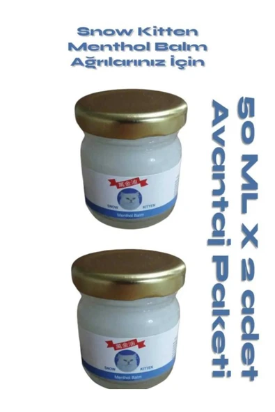Snow Kitten Tüm Vücut Sızıları Için Menthol Aromalı Ağrı Ve Masaj Kremi 50 ml 2 Adet - 1