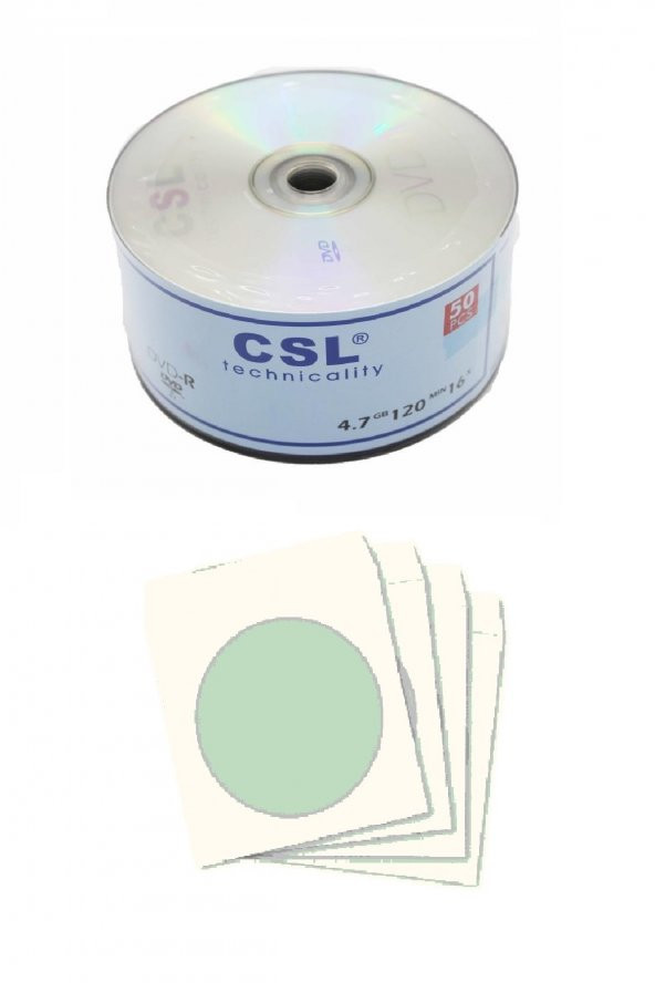 CSL Boş Cd-r 700mb-80mın 52x 50 Adet Ve Cd Zarfı 50 Adet