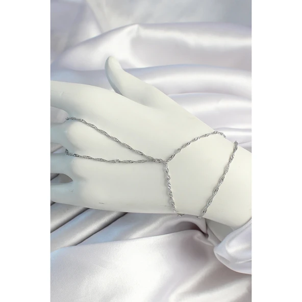 Pirinç Gümüş Renk Esnek Burgu Zincirli Şahmeran - Tj-sn645 Tg-53-vice/(1395) 3134