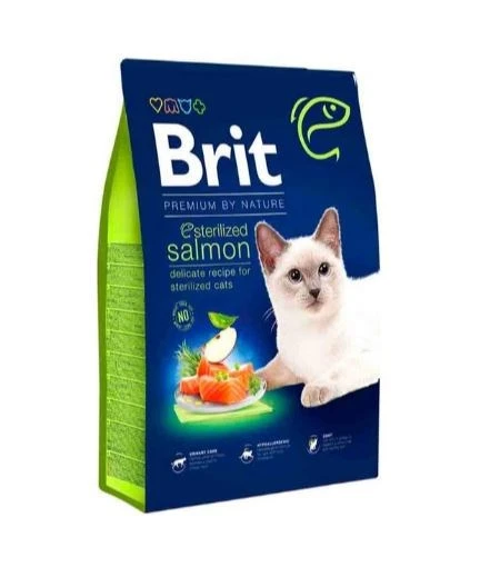 Brit Premium By Nature Somonlu Kısırlaştırılmış Kedi Maması 8 Kg ürün görseli