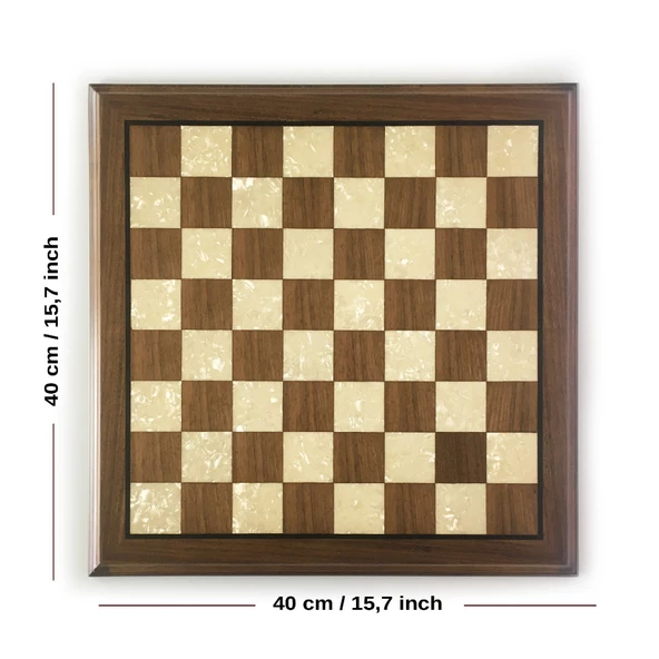 Helena Wood Art Masif Ceviz Sedefli  Dama Takımı 40 cm Kahve-50mm - 3