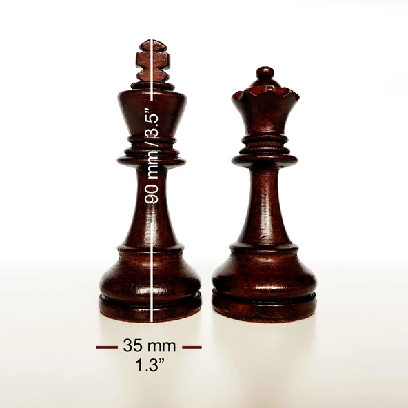 El Yapımı Şimşir Ahşap Satranç Taşı Özel At Büyük 90mm - 4