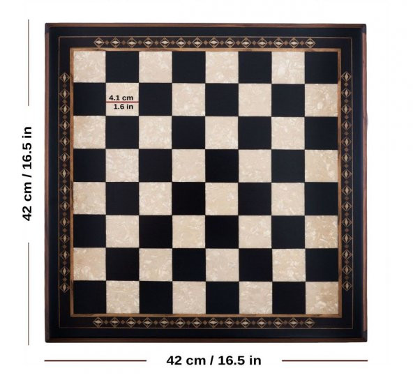 Helena Wood Art Masif Ahşap Koyu Satranç Seti 42 cm - 3