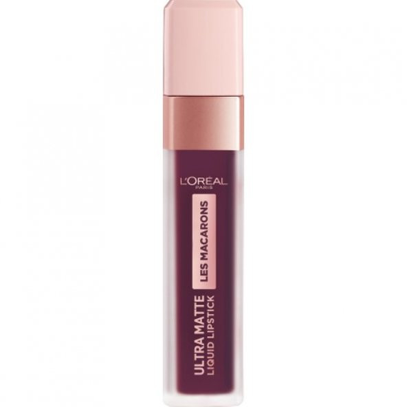 LOreal Paris Likit Mat Ruj - Les Macarons Ultra Matte Liquid Lipstick 830 Blackcurrant Crush 3600523729074 - 2