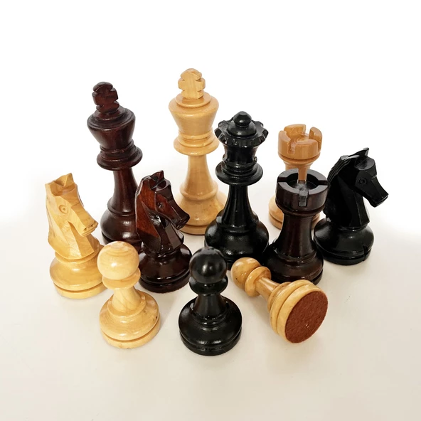 El Yapımı Şimşir Ahşap Satranç Taşı Özel At Büyük 90mm - 5