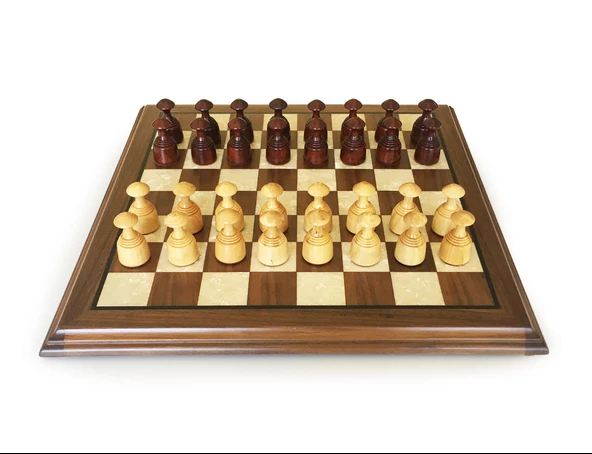 Helena Wood Art Masif Ceviz Sedefli  Dama Takımı 40 cm Kahve-50mm - 2