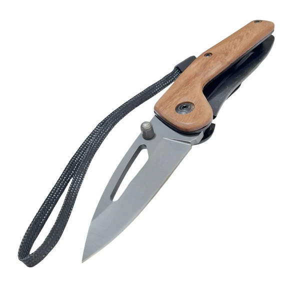 Taktik Çakı Küçük Paslanmaz Çelik Ahşap Sap 15 Cm ürün görseli