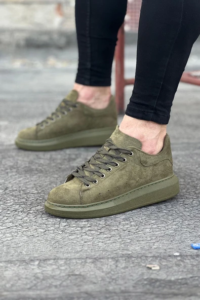 Haki Süet Günlük Erkek Casual Ayakkabı - 1