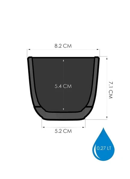 Omnipazar KRS-381 Dekoratif Plastik Mercan Kare Saksı 0.27 litre Antrasit 6 Adet - Resim 2