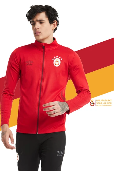 Galatasaray Orijinal Lisanslı Umbro Dik Yaka 5 Yıldızlı Fermuarlı Kırmızı Sweat - 3