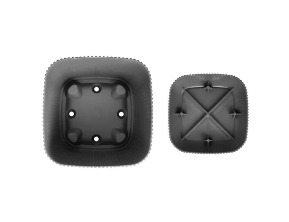 Omnipazar KRS-382 Dekoratif Plastik Mercan Kare Saksı 0.67 litre Antrasit 6 Adet - Resim 4