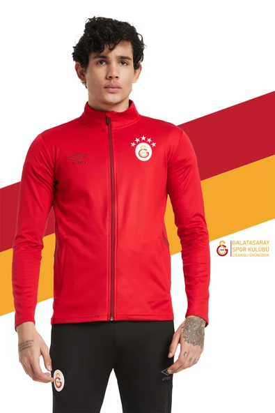 Galatasaray Orijinal Lisanslı Umbro Dik Yaka 5 Yıldızlı Fermuarlı Kırmızı Sweat