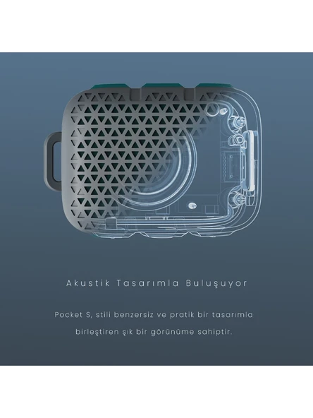 HiFuture Pocket S Kablosuz Bluetooth 5.4 IPX7 Su Geçirmez 5W TWS Taşınabilir Mini Hoparlör Gri - 8