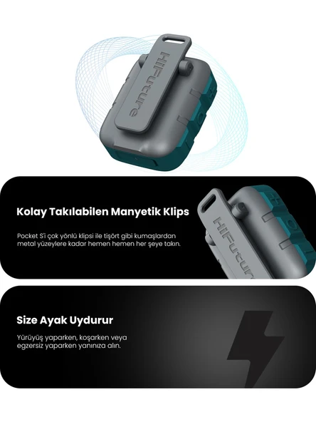 HiFuture Pocket S Kablosuz Bluetooth 5.4 IPX7 Su Geçirmez 5W TWS Taşınabilir Mini Hoparlör Bej - Resim 8