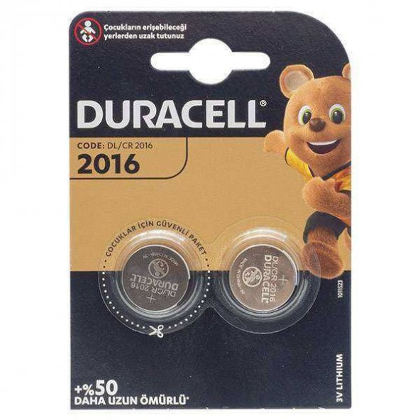 Duracell CR2016 Lithıum Pil (İkili)