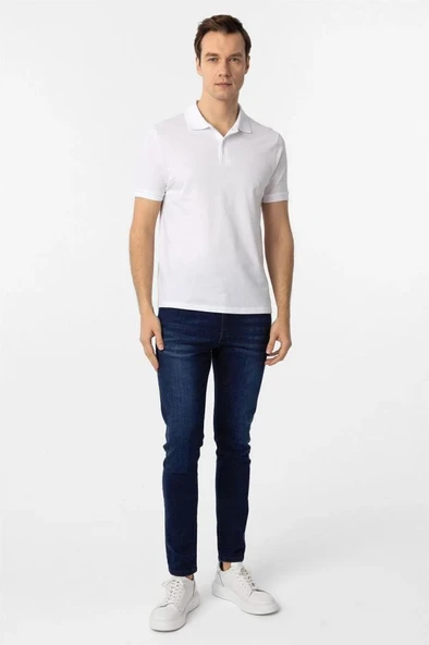 Hipatu Süvari Beyaz Slim Fit Düz Polo Yaka Tişört - 6