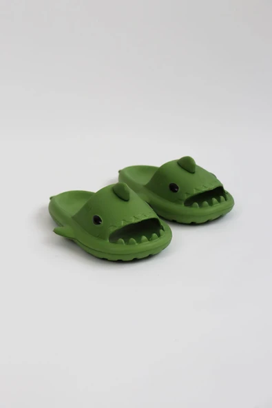 WG500 Köpekbalığı Haki Unisex Tam Ortopedik Terlik Shark Slides - 3