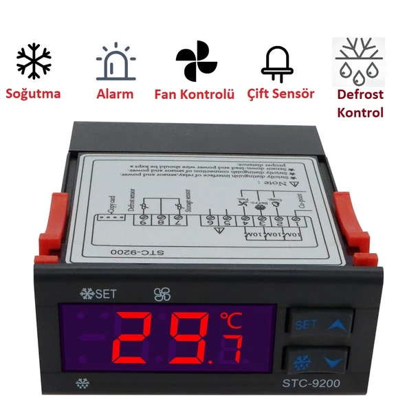 YATE10 STC-9200 DC12-72V 10A FRİGO SOĞUTMA TERMOSTAT