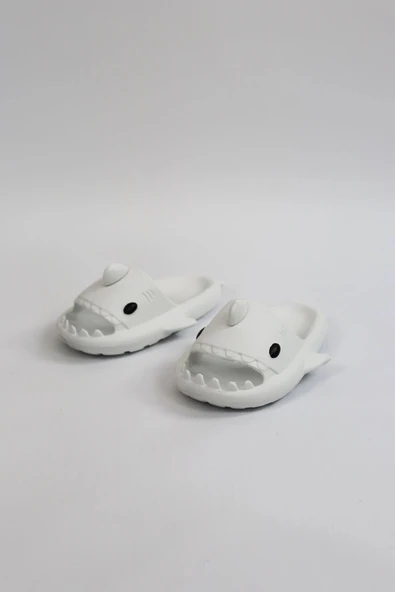 WG500 Köpekbalığı Beyaz Unisex Tam Ortopedik Terlik Shark Slides