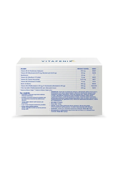 Vitafenix Aktif B Kompleks Benfotiamin B12 B6 Ve Tüm Aktif B Vitaminlerini Içeren Takviye 30 Kapsül - 2