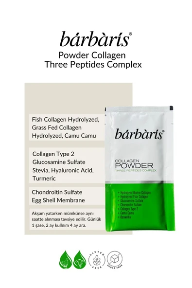 Barbaris Kolajen Powder Three Peptıdes Complex (BALIK-SIĞIR-TAVUK) Tip 1-2-3 Eklem , Kıkırdak ,kemik 30 Şase - 2