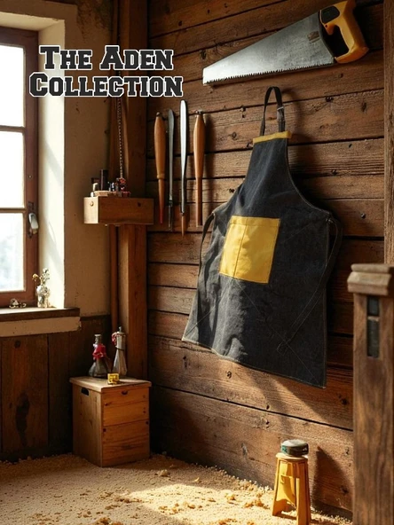 Siyah Kot Kumaş Barista Önlüğü - 3